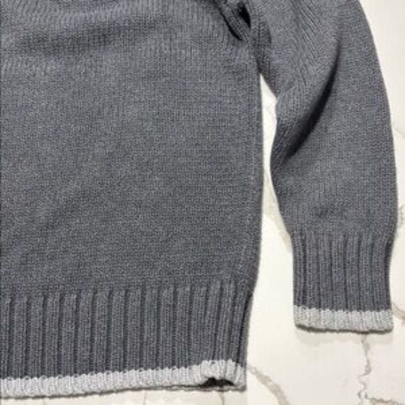OLD NAVY Boys 1/4 Zip Grey Gray Tight Knit 100% Cotton Collared Sweater Size M - Picture 12 of 16